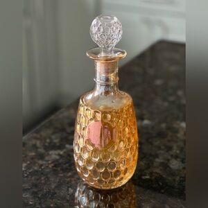 VINTAGE Old Forester Gold Iridescent Carnival Glass Thumbprint Decanter